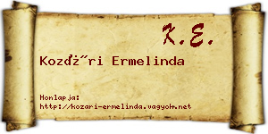 Kozári Ermelinda névjegykártya